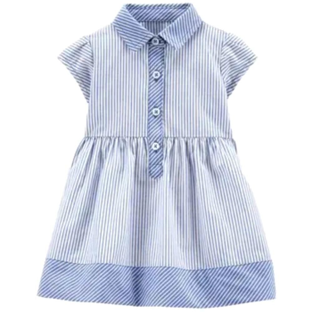 NWT Carter's Girls' Striped Shirt Dress, Sz 6 Months